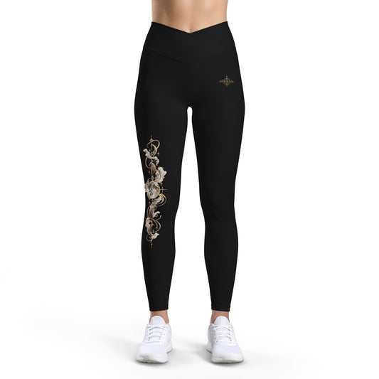 Black Leggings - Women's "Moon Phase" - Evening Edit