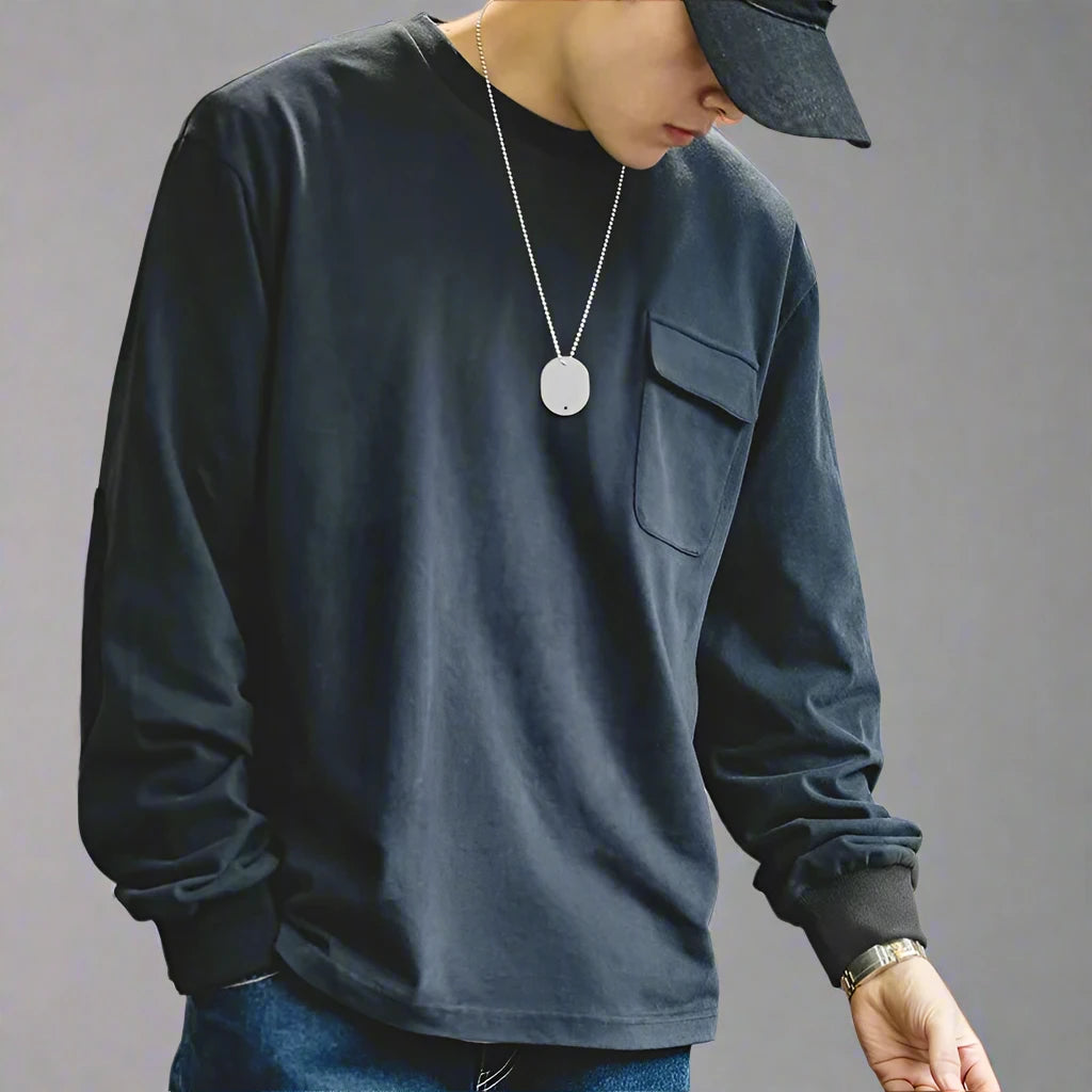 Vintage Suede Elbow Crew Neck