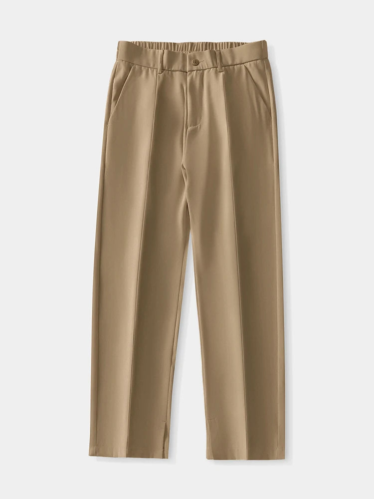 Semi-Wide Banded Waist Trousers