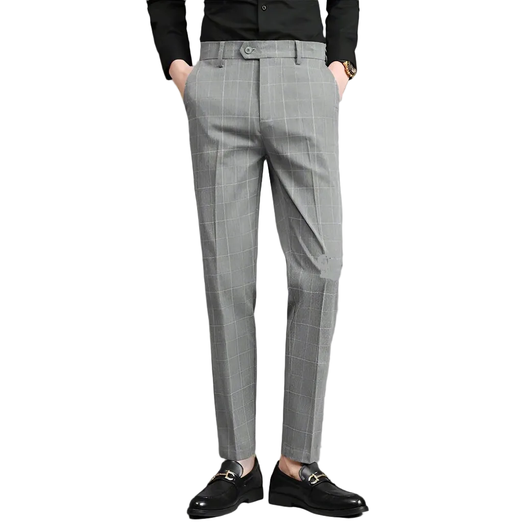 Plaid Pattern Formal Dress Pants