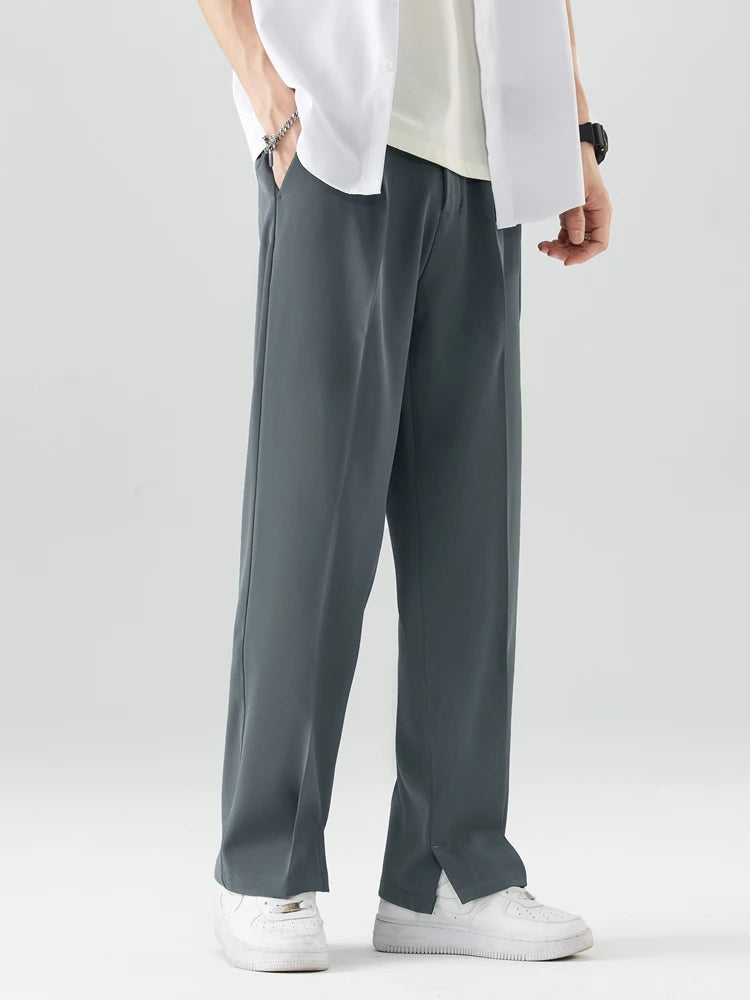 Semi-Wide Banded Waist Trousers