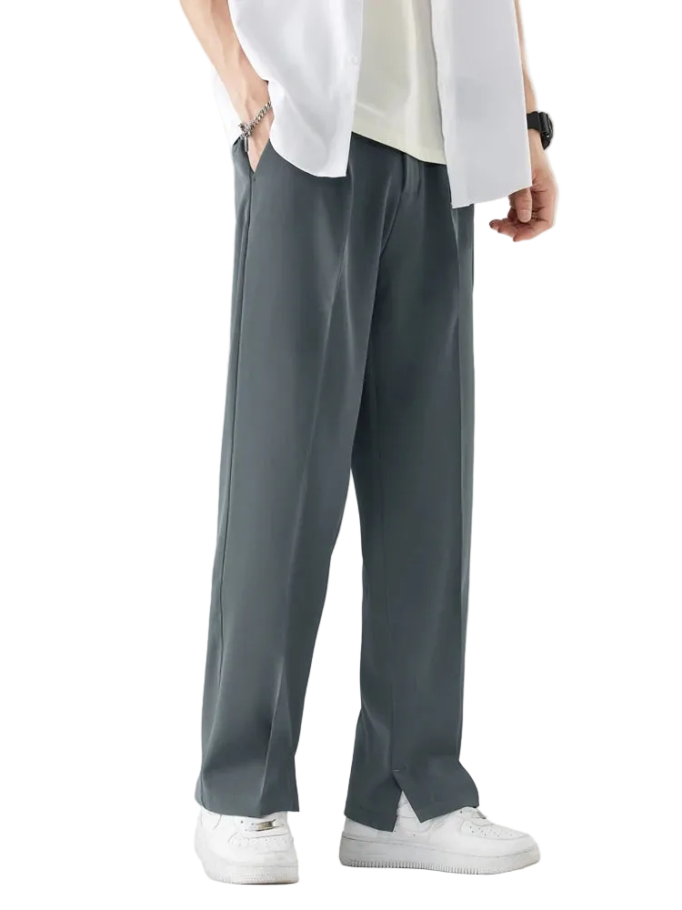 Semi-Wide Banded Waist Trousers