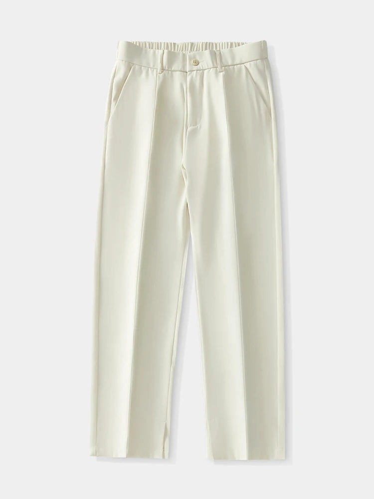 Semi-Wide Banded Waist Trousers