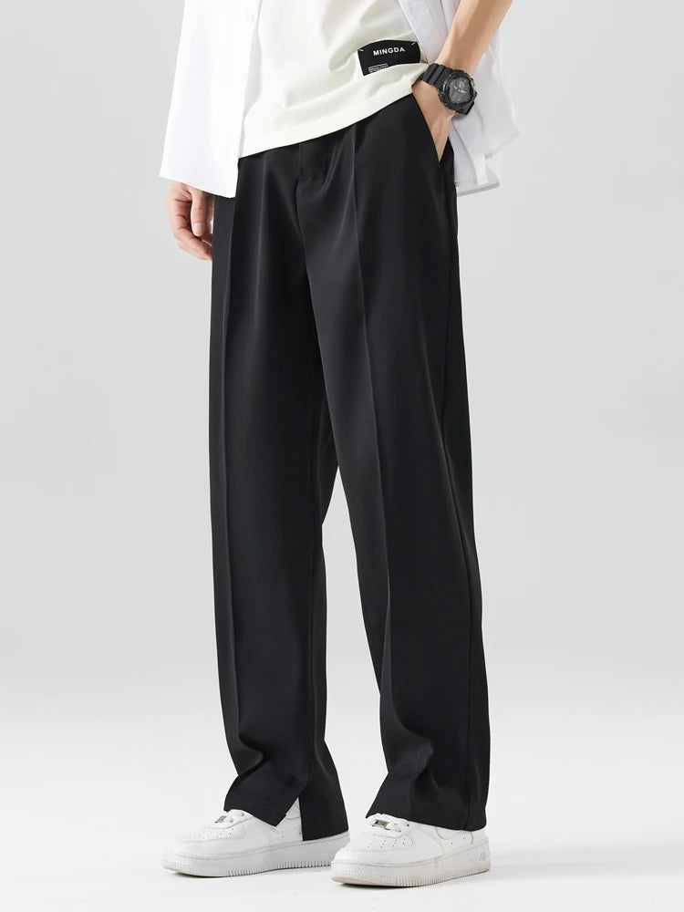 Semi-Wide Banded Waist Trousers
