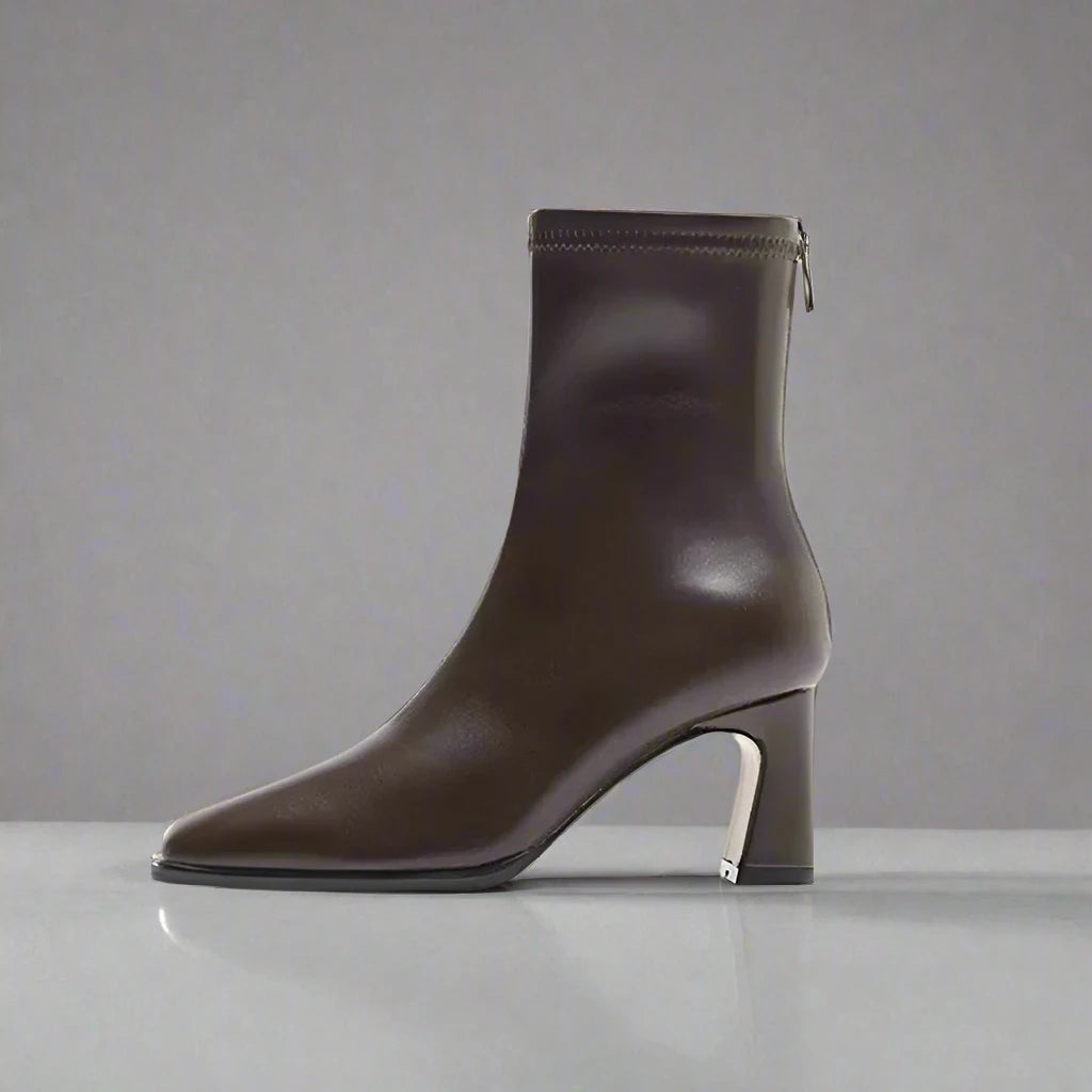 Vintage Thick Heel Short Booties