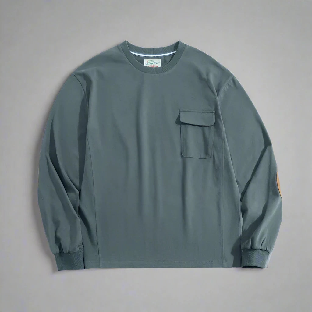 Vintage Suede Elbow Crew Neck