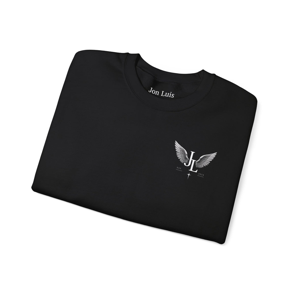 Angel Graphic Crewneck Sweatshirt — "jonluis" Vintage Statue Design