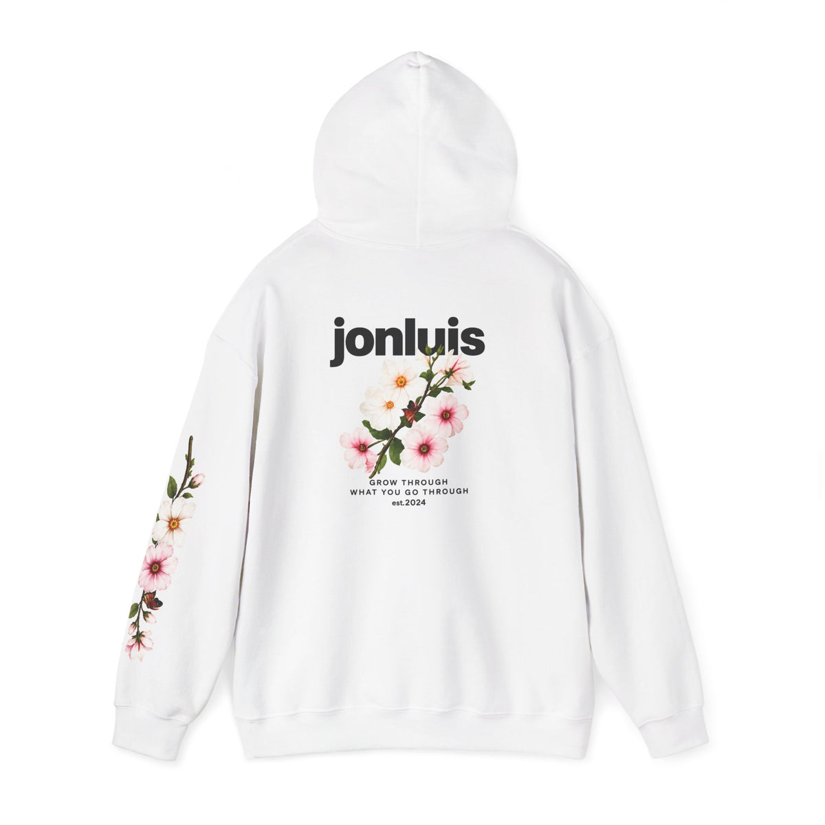 Jon Luis "Grow through what you go through" White Hoodie