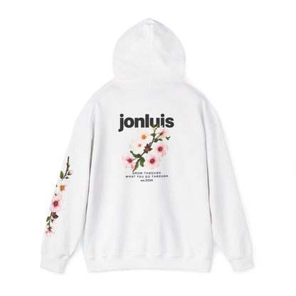 Jon Luis "Grow through what you go through" White Hoodie