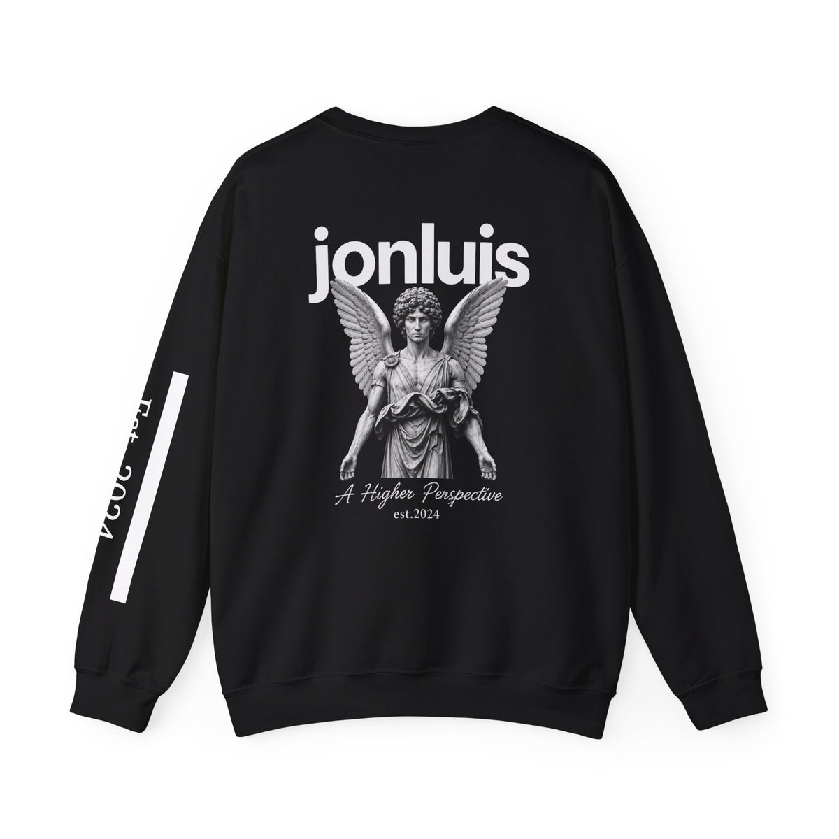 Angel Graphic Crewneck Sweatshirt — "jonluis" Vintage Statue Design