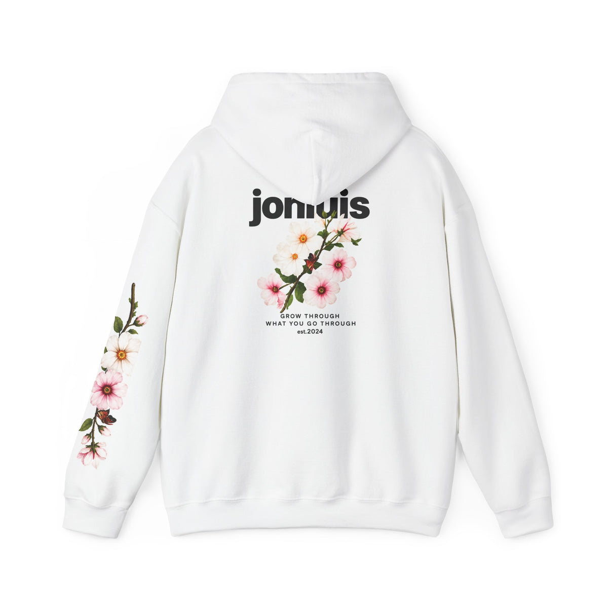 Jon Luis "Grow through what you go through" White Hoodie