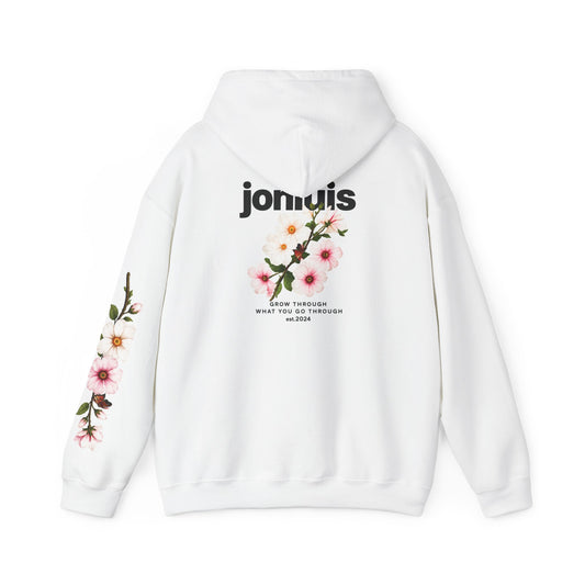 Jon Luis "Grow through what you go through" White Hoodie