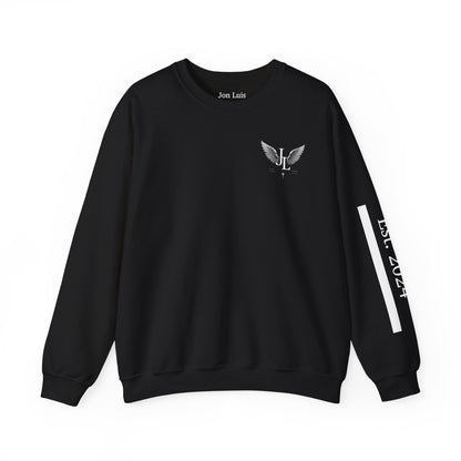 Angel Graphic Crewneck Sweatshirt — "jonluis" Vintage Statue Design