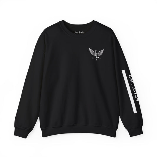 Angel Graphic Crewneck Sweatshirt — "jonluis" Vintage Statue Design