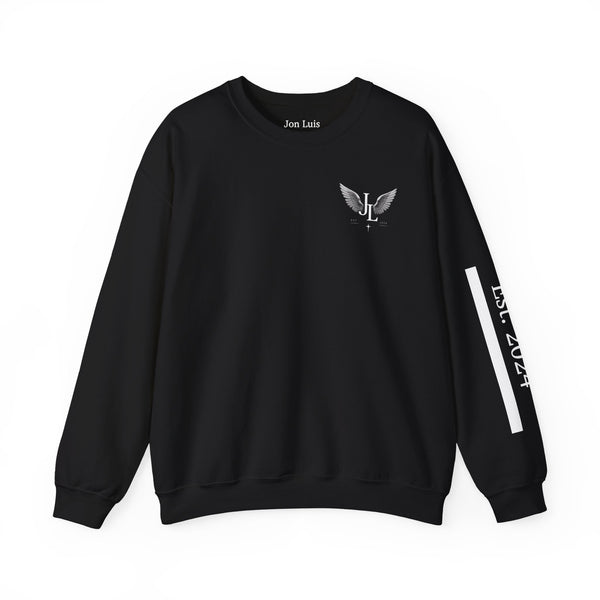 Angel Graphic Crewneck Sweatshirt — "jonluis" Vintage Statue Design