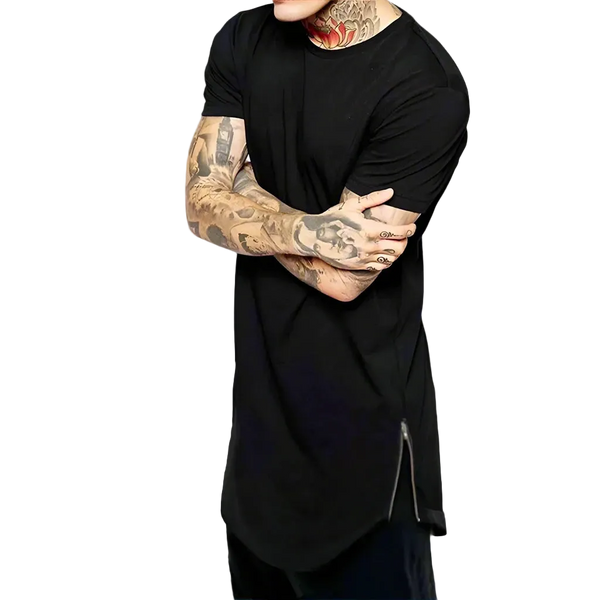 Side Zipper Droptail Tee