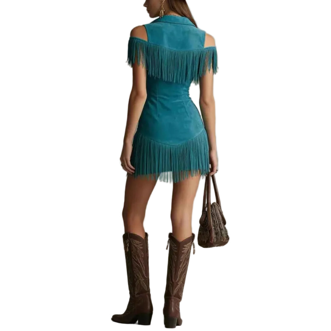 Suede Fringe Dress