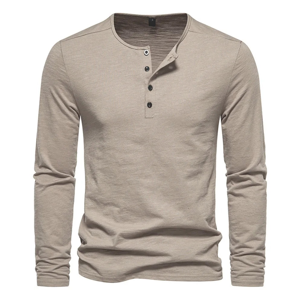 Slim Fit Quarter Button Long Sleeve