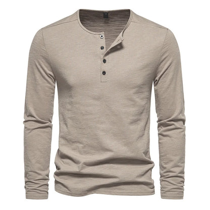 Slim Fit Quarter Button Long Sleeve