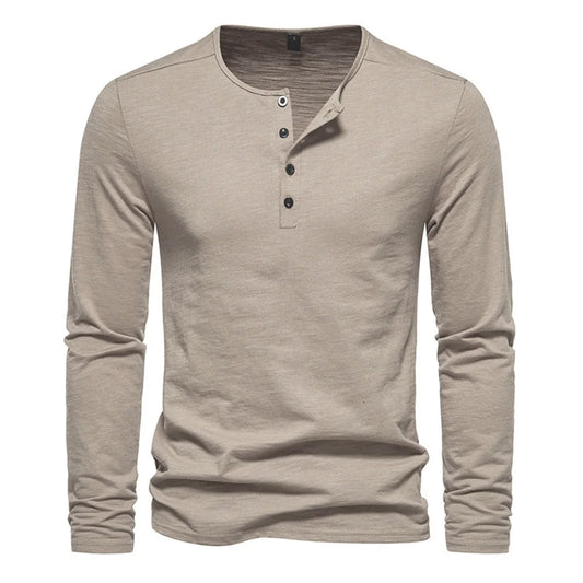 Slim Fit Quarter Button Long Sleeve