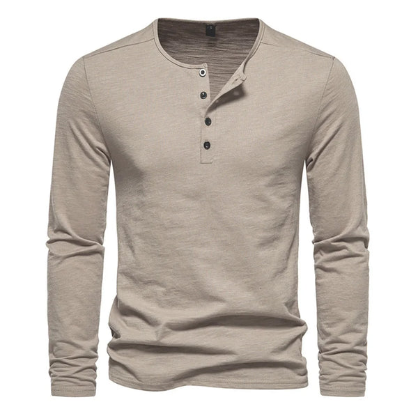 Slim Fit Quarter Button Long Sleeve