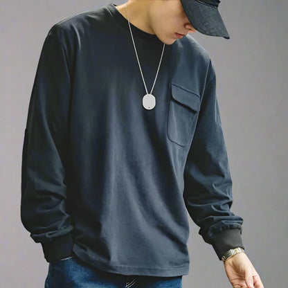 Vintage Suede Elbow Crew Neck