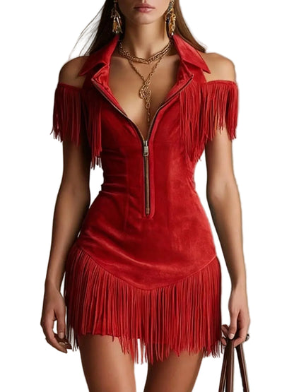 Suede Fringe Dress