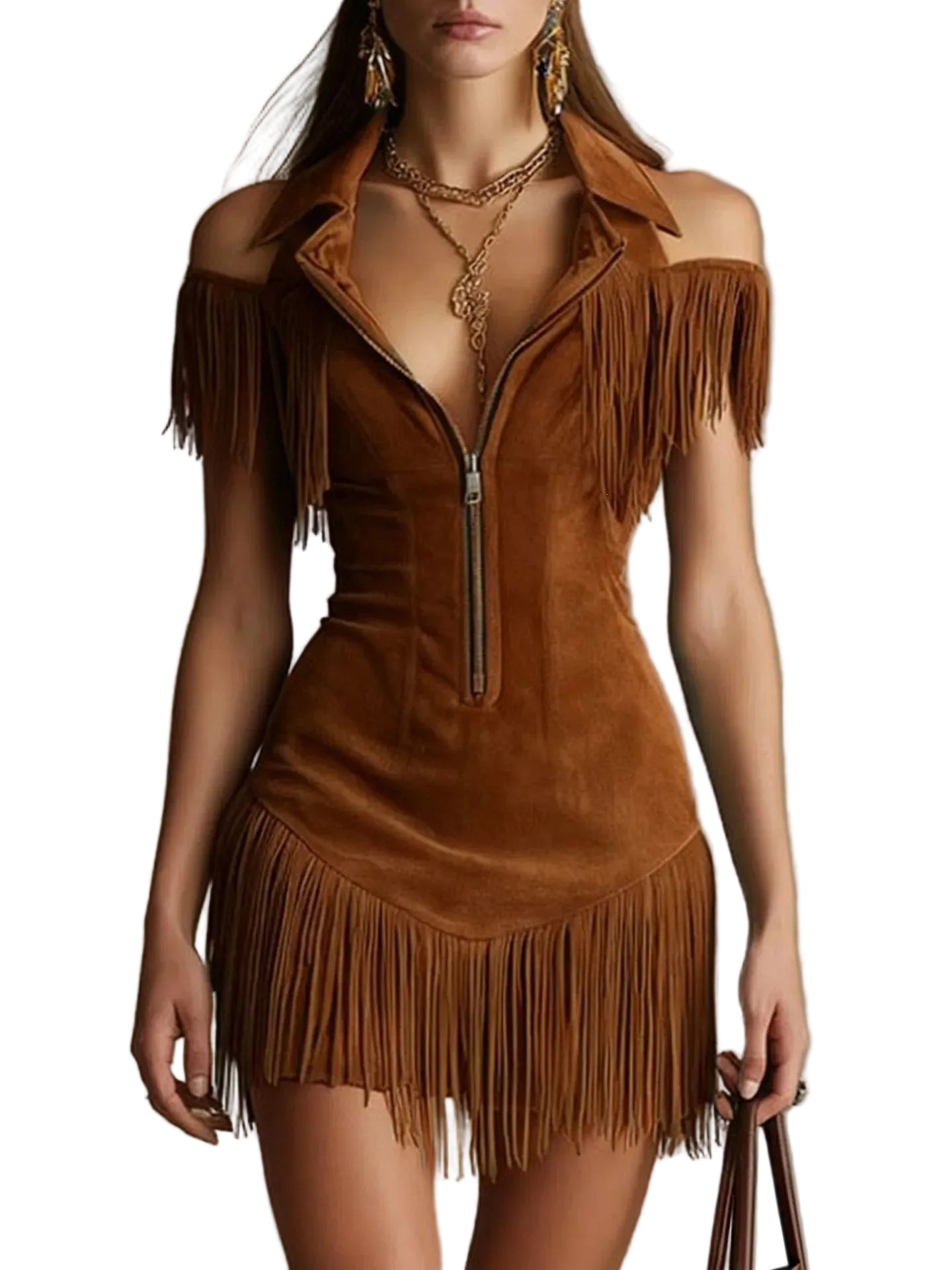 Suede Fringe Dress