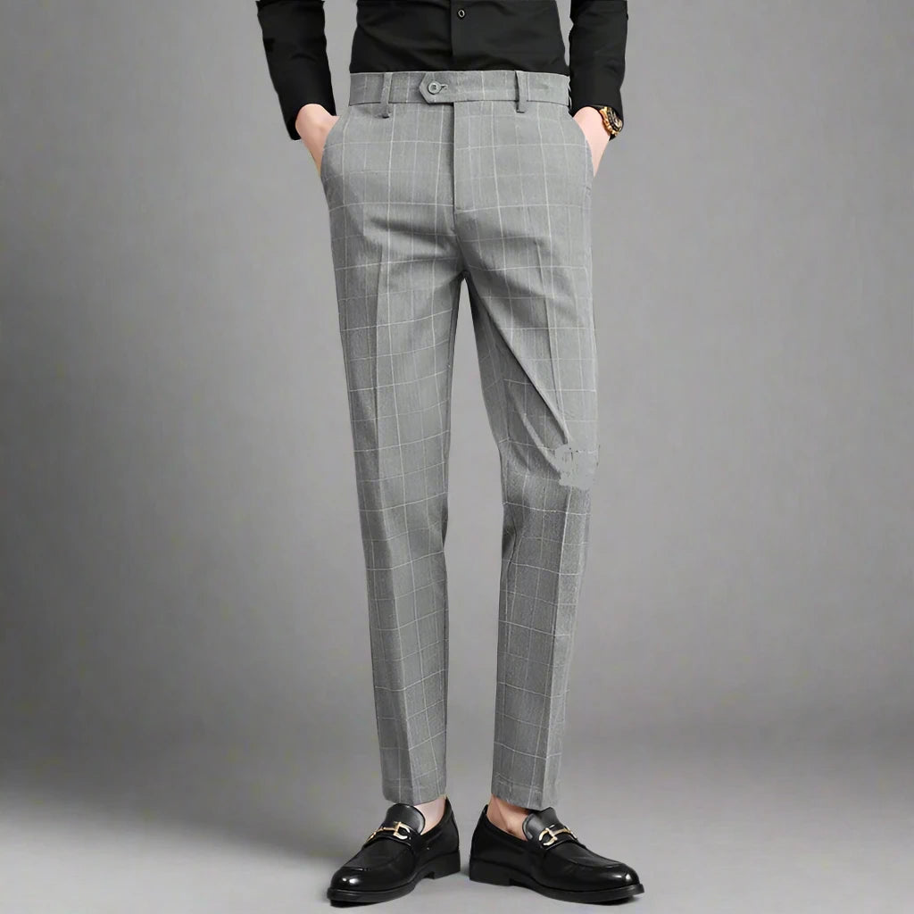 Plaid Pattern Formal Dress Pants