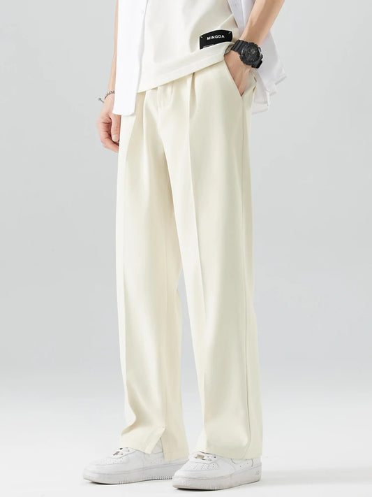 Semi-Wide Banded Waist Trousers
