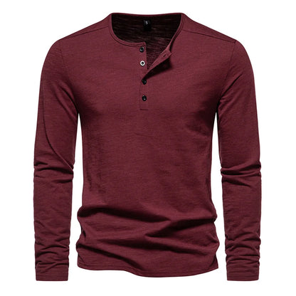 Slim Fit Quarter Button Long Sleeve