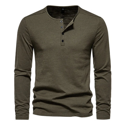 Slim Fit Quarter Button Long Sleeve