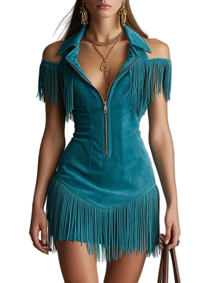 Suede Fringe Dress