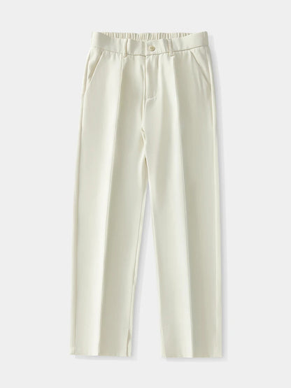 Semi-Wide Banded Waist Trousers