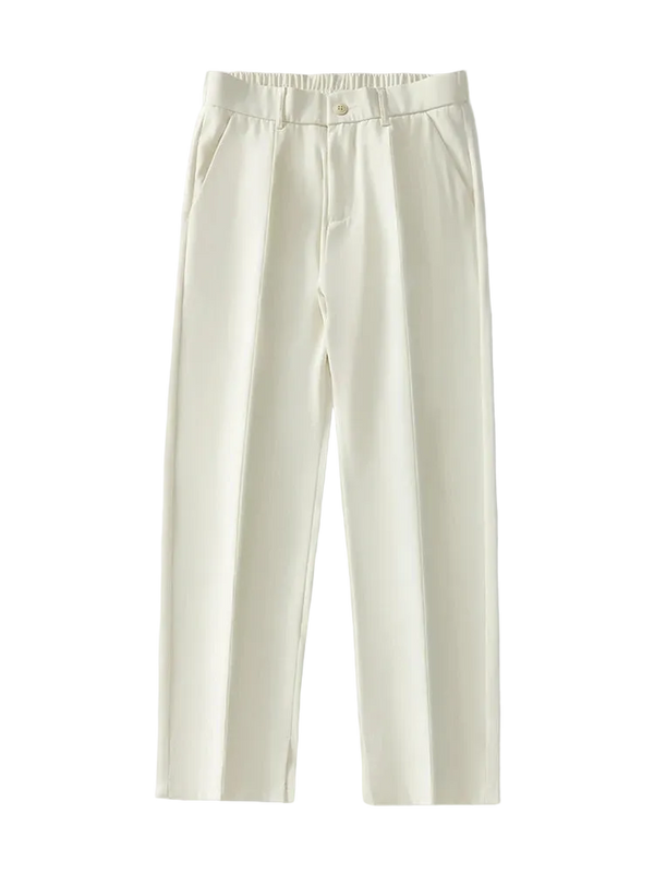 Semi-Wide Banded Waist Trousers