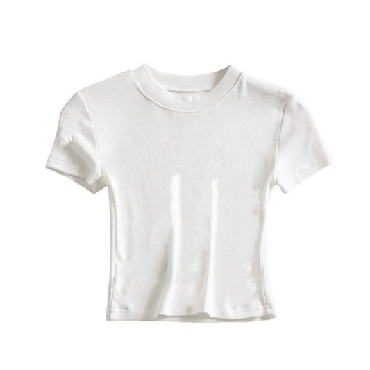 Short Sleeve Low-Turtleneck Top