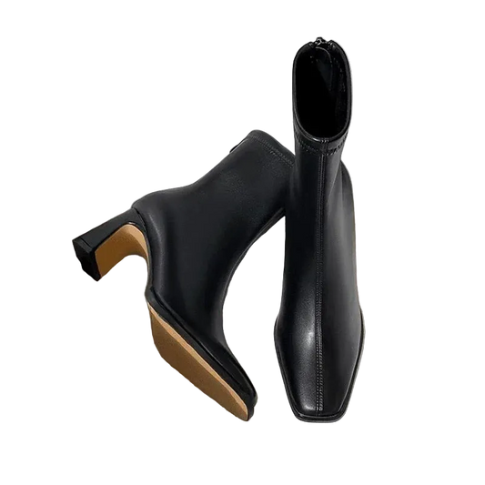 Vintage Thick Heel Short Booties