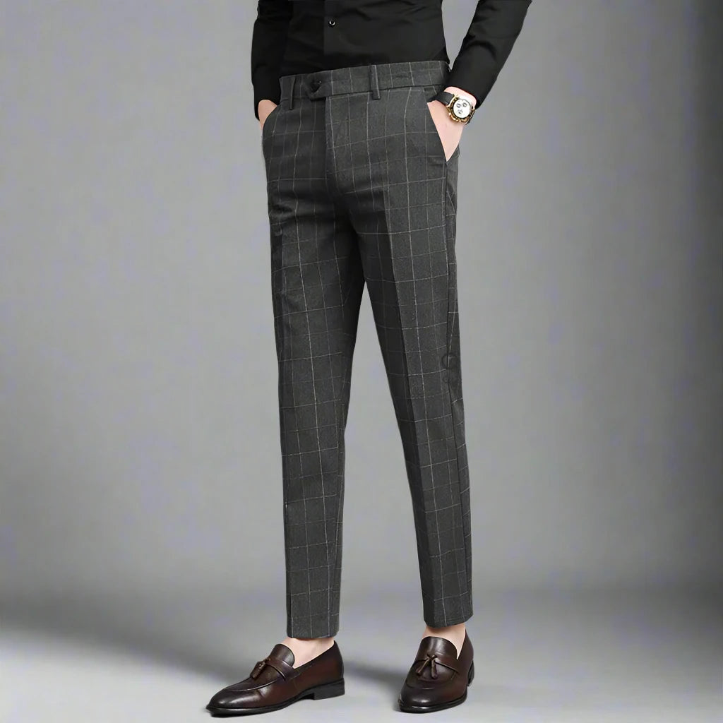 Plaid Pattern Formal Dress Pants