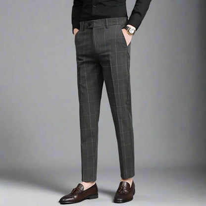 Plaid Pattern Formal Dress Pants