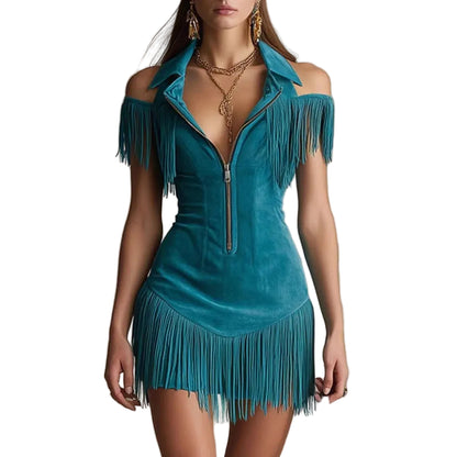 Suede Fringe Dress