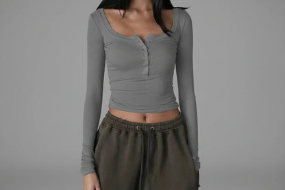 Long Sleeve Crop Top