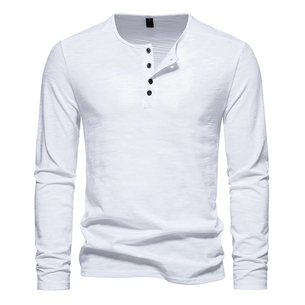 Slim Fit Quarter Button Long Sleeve