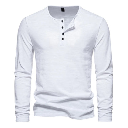 Slim Fit Quarter Button Long Sleeve