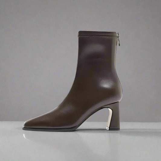 Vintage Thick Heel Short Booties