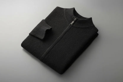 Men's Lightweight Mock Collar Cardigan Zip-Up