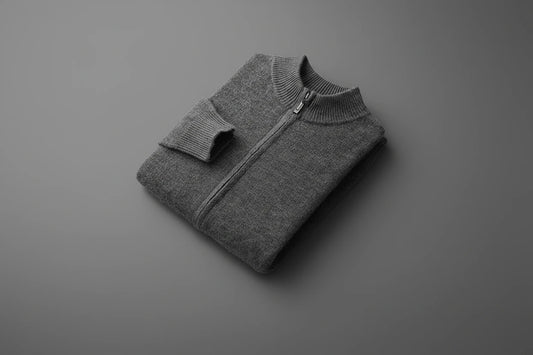 Men's Lightweight Mock Collar Cardigan Zip-Up