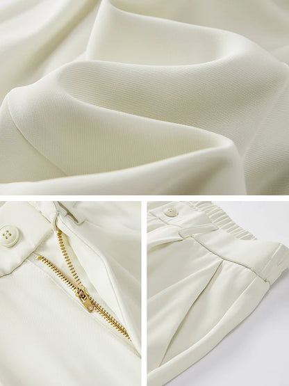 Semi-Wide Banded Waist Trousers