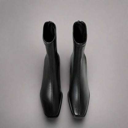 Vintage Thick Heel Short Booties