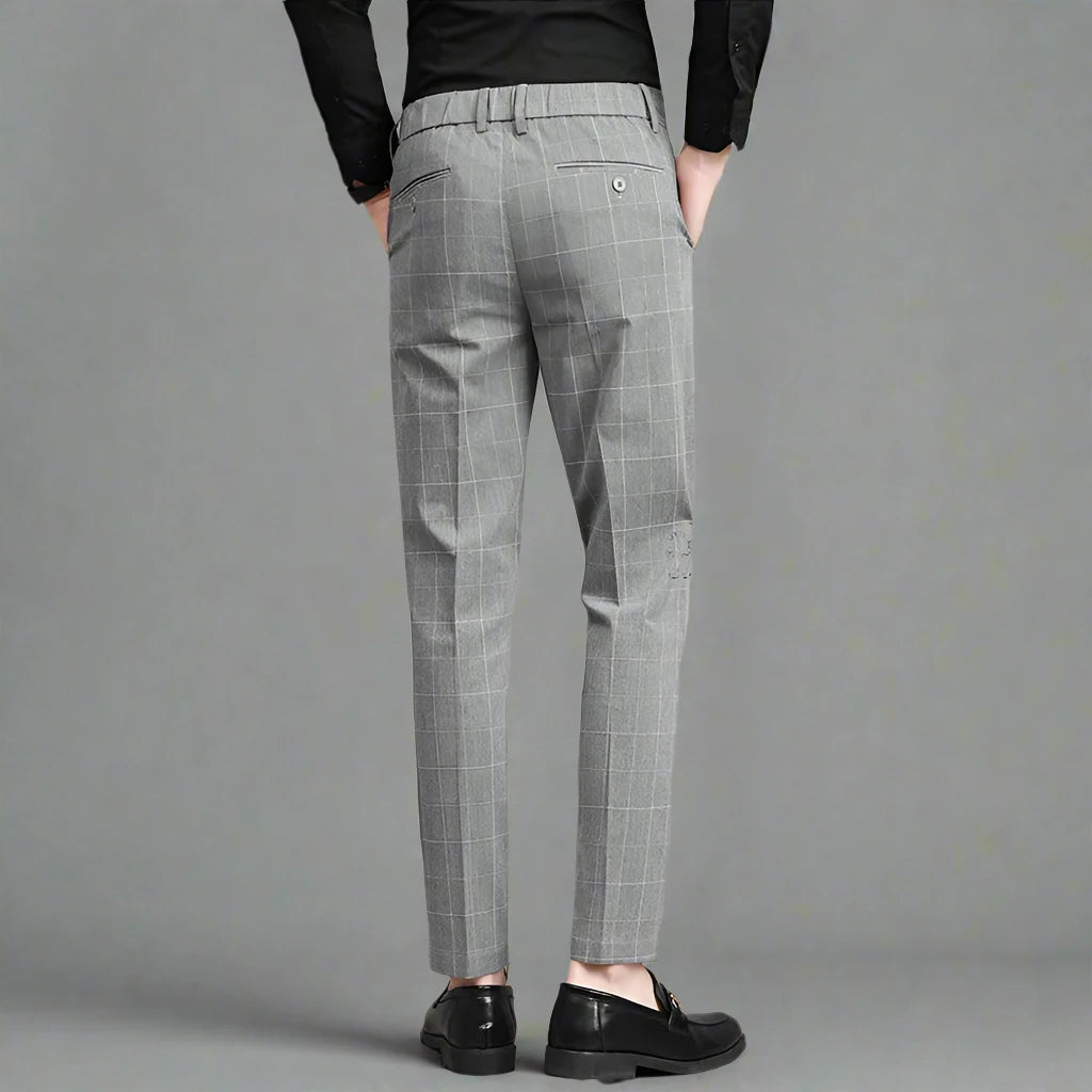 Plaid Pattern Formal Dress Pants